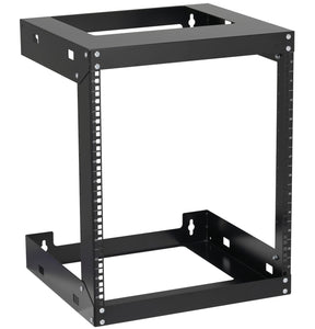 12U Wall Mount Rack Open Frame 19 Inch Server Equipment 2 Post Network Cabinet 18 inches Depth Black by Tedgetal