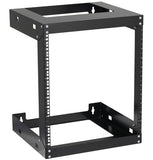 12U Wall Mount Rack Open Frame 19 Inch Server Equipment 2 Post Network Cabinet 18 inches Depth Black by Tedgetal