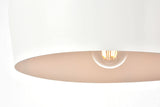 Elegant Lighting Nora Collection Pendant D11.5In H9In Lt:1 Frosted White And Natural Wood Finish