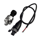 Pressure Transducer Sender Sensor with Connector, 1/8NPT Thread Stainless Steel Fuel Pressure Sensor for Oil Fuel Air Water (100