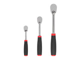 TEKTON 1/4, 3/8, 1/2 Inch Drive Comfort Grip Ratchet Set, 3-Piece (6, 8, 10-1/2 in.) | SRH91002