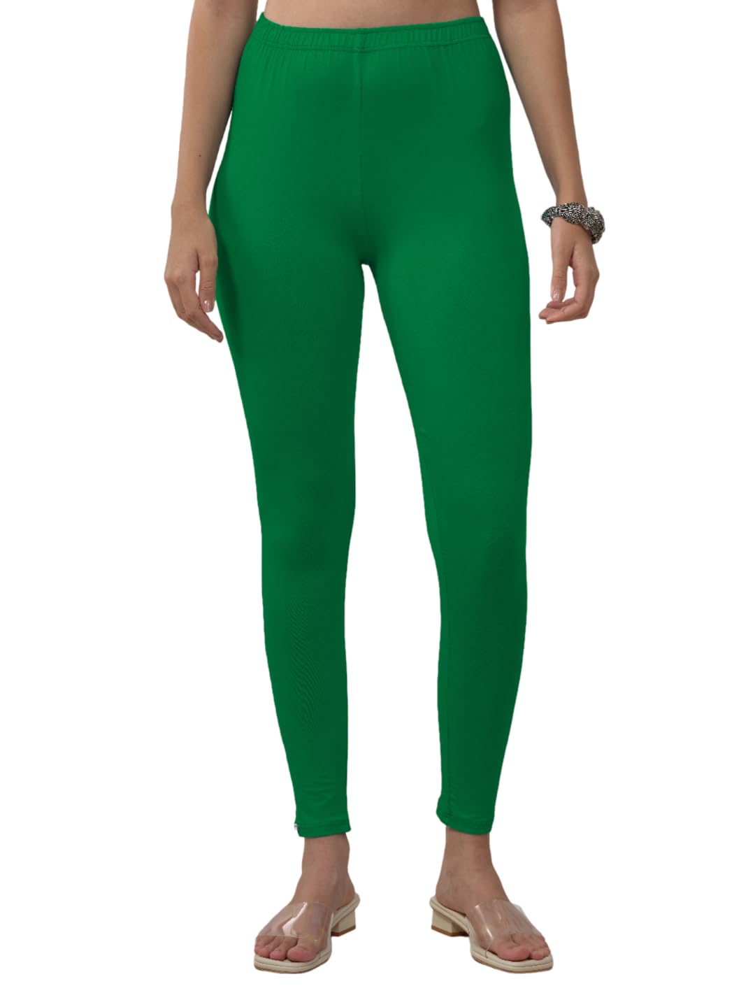 Lyra Women Solid Premium Cotton Ankle Length Leggings | Mid-Waist | Fashionwear