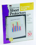 Charles Leonard Sheet Protectors, Top Loading with Binder Holes, 2 Mils Economy Weight, Letter Size, Clear, 50Pack (48145)