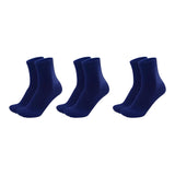 Mukhaksh (Pack Of 3 Pairs = 6 Socks Women Girls Cotton Navy Blue Ankle Length Socks