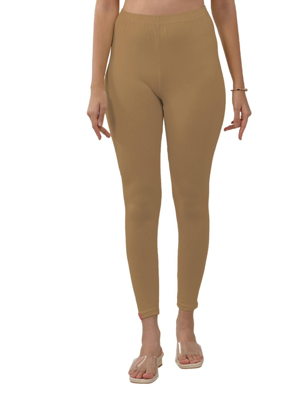 Lyra Women Solid Premium Cotton Ankle Length Leggings | Mid-Waist | Fashionwear