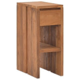 Vidaxl Solid Teak Wood Bedside Cabinet - Colonial Style Nightstand With Drawer And Shelf - Compact Bedroom Furniture 7.9'X13.8'X19.7',Nightstands