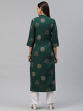 Anni Designer Women'S Rayon Printed Straight Kurta With Palazzo (Pan Flower-02-Green_L),Green,L,Rayon,Straight,Palazzo