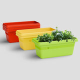 Yuccabe Italia Shera Rectangular 24 Inch 6 Pices Plastic Planters For Home & Balcony Garden Planters Pots For Plants Flower Pots