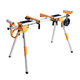 POWERTEC Miter Saw Stand w/Wheels, Collapsible and Portable Tool Stand with Systematic Tool Storage Trays, 330Lbs Load Capacity 