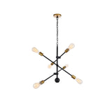Living District Indoor Modern Home Decorative Bright Ceiling Axel 6 Lights Black Pendant