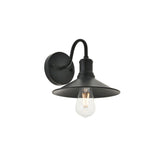 Living District Etude 1-Light Mid-Century Metal Wall Sconce In Black