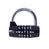 Black Gym Lock - 5 Letter Word & 5 Digit Combination Lock - Safety Padlock for School, Sports Locker, Fence, Toolbox, Case, Hasp