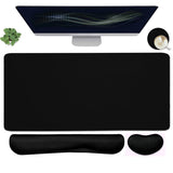 Large Mouse Pad and Keyboard Wrist Rest, Desk Pad for Keyboard and Mouse, 4-in-1 Large Gaming Mouse Pad with Wrist Support, Desk