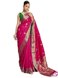 Satrani Womens Banarasi Silk Blend Saree (2796S185NA_Dark Pink5)