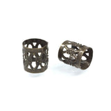 100pcs Filigree Tube Loose Beads 9mm x 8mm Spacer (Large Hole ID 7.5mm) Antique Bronze Plated Brass for DIY Craft Jewelry Making