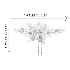 Barode Crystals Bridal Wedding Hair Pins Silver Sparkly Rhinestones Hairpin Bride Hair Accessories for Women and Girlss (Silver)