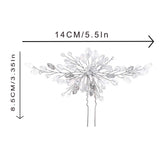Barode Crystals Bridal Wedding Hair Pins Silver Sparkly Rhinestones Hairpin Bride Hair Accessories for Women and Girlss (Silver)
