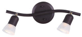 James 2-Light Track Lighting, Oil Rubbed Bronze, Adjustable Alabaster Glass Shades, 50W G10 Compatible, 15 Inch Wide, Modern Ind