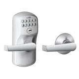 SCHLAGE FE575 PLY 626 ELA Plymouth Keypad Entry with AutoLock and Elan Levers, Brushed Chrome