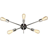 Living District Axel 5-Light Metal Wall Sconce In Polished Nickel