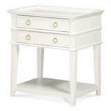 Comfort Pointe Clara 2-Drawer Tray Top Wood Nightstand in White-New Condition