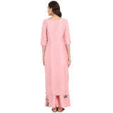 Ziyaa Women'S Art Silk Straight Kurta (Zikups2360-Xxl_Pink_Xx-Large)