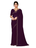 Satrani Womens Pure Georgette Saree (3321S163N_Wine)