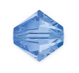 100pcs Genuine Preciosa 4mm (0.16 Inch) Small Faceted Bicone Crystal Beads Light Sapphire Blue Compatible with Swarovski Element