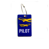 Pilot18 Pilot Yellow Blue 3D Bag Tag For Captain Pilot
