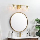 Living District Juelz 3-Light Iron & Glass Bath Sconce In Black/Clear