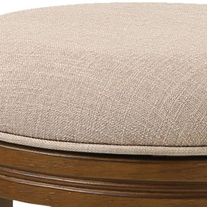 New Ridge Home Goods Victoria 26In. Counter-Height Backless Wood Swivel Barstool With Upholstered Seat, Honeysuckle