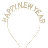 Gosuoa Happy New Year Headbands for Women, Rhinestone New Years Eve Headband, New Years Hair Accessories