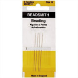 Beadaholique English 4Piece Beading Needles, Size 12