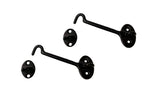 QCAA Heavier Duty Brass Door Hook Latch & Eye, 4, Matte Black, 2 Pack