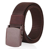 Usl MenS Women Tactical Nylon Military Style Webbing Belt With Metal Buckle. (Brown)