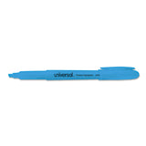Universal 08854 Pocket Clip Highlighter, Chisel Tip, Fluorescent Blue Ink, Dozen