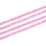 Adabele 52pcs Natural Pink Rose Quartz Healing Gemstone 13mm x 4mm Cylinder Tube Beads Gem Stone Spacer for Jewelry Making GH-H1
