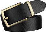 Men Black Genuine Leather Belt ()_36