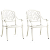 vidaXL Patio Chairs 2 pcs Cast Aluminum White