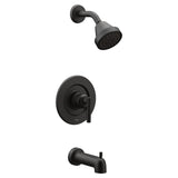 Moen Gibson Matte Black Pressure Balancing Eco-Performance Showerhead, Shower Handle, and Tub Spout, Posi-Temp Valve Required, T