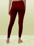 Lyra Women Solid Premium Cotton Ankle Length Leggings | Mid-Waist | Fashionwear Parry Red L