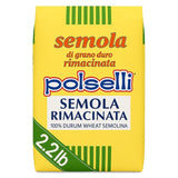 POLSELLI 1 kg, Semola Flour, Semolina Rimachinata di grano duro, Great for Bread, Pizza, or Pasta making