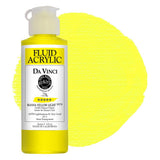 DA VINCI PAINTS Professional Artist Fluid Acrylic Paint, Hansa Yellow Light, 4oz
