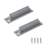 Coshar 2Pcs Surface Mount Cabinet Pull Handles Gray 3-Inch Hole Center Aluminum Alloy Window Sash Lift Handle Hardware for Slidi