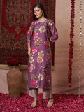Anni Designer Women'S Rayon Blend Straight Printed Kurta With Pant (Kejri Purple_Xl_Purple_X-Large),Purple,XL,Rayon Blend,Classic,
