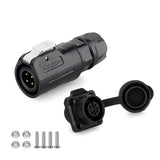 CNLINKO M12 4Pin Waterproof Connector, PBT Plastic DC 12V Cable Panel Mount, Male Female Plug Mount For Medical (4 Pin)