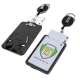 2 Pack Hard Plastic 3 Card Badge Holder with Retractable Reel Retracting ID Lanyard Features Belt Clip & Carabiner Rigid V