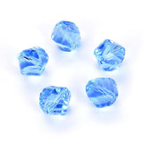 24pcs Adabele Austrian 6mm Faceted Helix Spiral Irregular Crystal Beads Light Sapphire Blue Compatible with Swarovski Preciosa C
