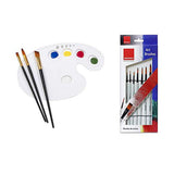 Isomars Oval Colour Palette With Free 7 Round Paint Brushes Set Artist Mixing Tray For Acrylic, Watercolor & Oil Painting