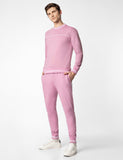 Fyltr Men'S Sweatshirt & Jogger Casual Co-Ord Set With Striped Rib Detail - Stripe Rib Detail On Neck Cuff & Hem | Casual Winterwear For Men,Peony Pink,Peony Pink,M
